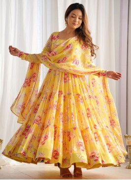 Peppy Yellow Readymade Salwar Kameez