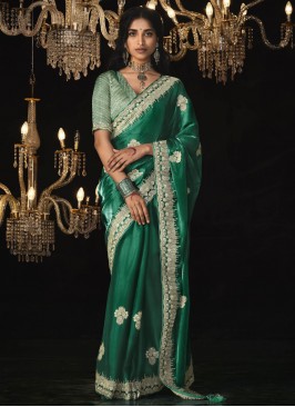 Phenomenal Green Designer Saree