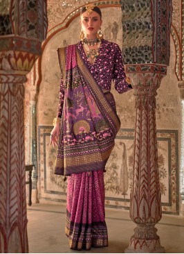 Pink and Rani Fancy Designer Saree