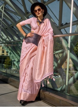 Pink Color Classic Saree