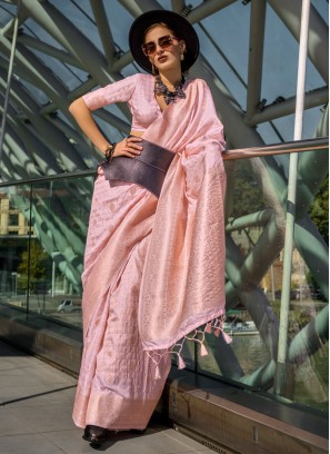 Pink Color Classic Saree