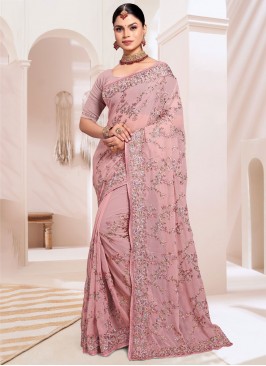 Pink Color Contemporary Saree