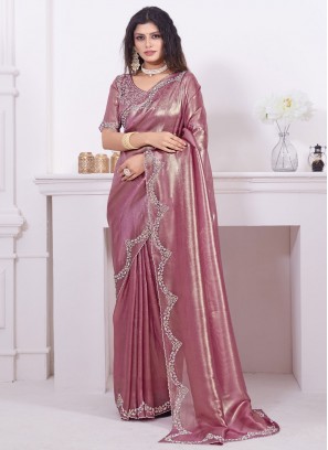 Pink Color Contemporary Style Saree