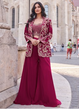 Pink Color Designer Palazzo Salwar Kameez