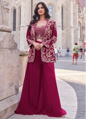 Pink Color Designer Palazzo Salwar Kameez