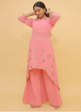 Pink Color georgette Plazzo Dress Readymade