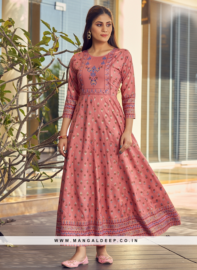 rayon anarkali gown