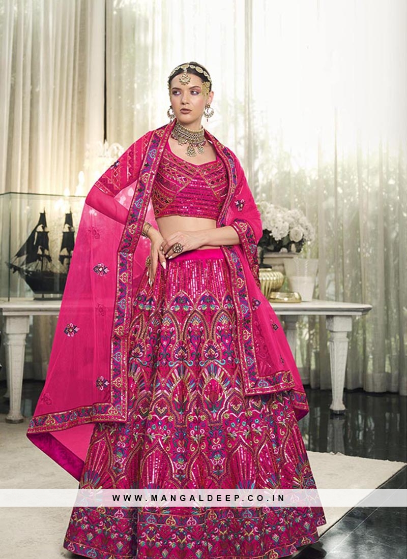 pink color lehenga choli