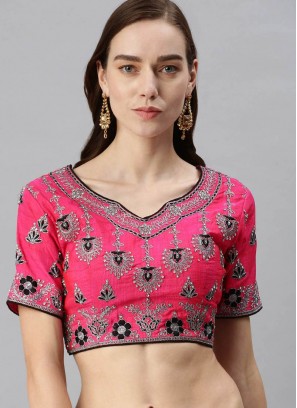 Pink Color silk Stone Work Blouse