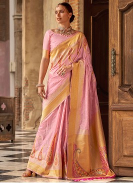 Pink Color Traditional Saree