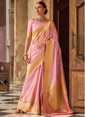 Pink Color Traditional Saree