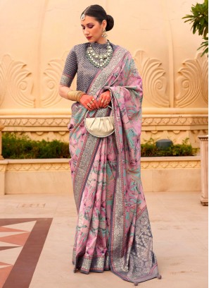 Pink Color Trendy Saree