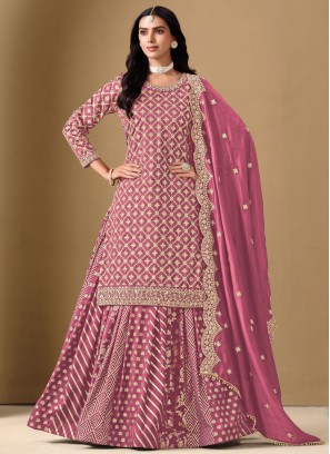 Pink Mehndi pure-dola Readymade Lehenga Choli