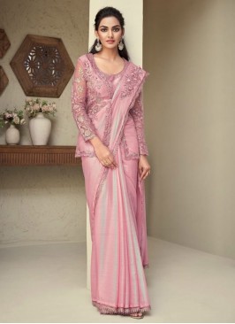 Pink Party Silk Designer Saree