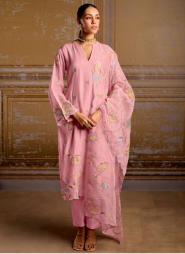 Pink Resham Mehndi Salwar Kameez