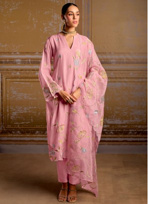 Pink Resham Mehndi Salwar Kameez