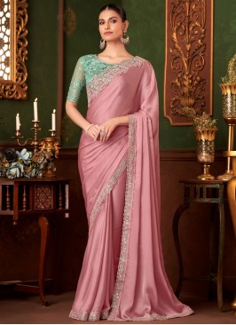 Pink Sequins Contemporary Saree