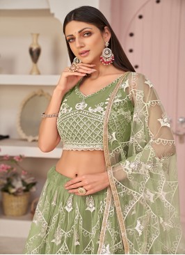 Pista Colour Butterfly Net Embroidered Work Leheng
