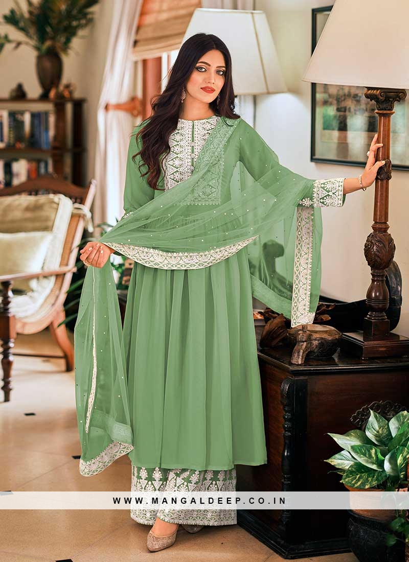 Pista green & Purple Combination Lehenga | Half saree lehenga, Half saree  designs, Green color combination dresses
