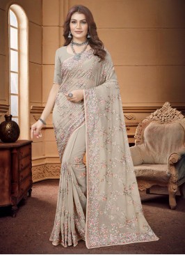 Pleasing Embroidered Georgette Saree