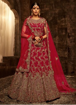 Pleasing Red Designer Lehenga Choli