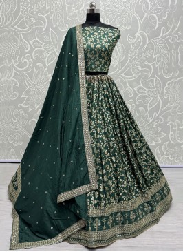 Pleasing Teal Sequins Designer Lehenga Choli