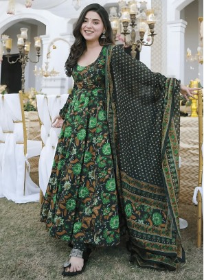 Praiseworthy Printed Anarkali Salwar Kameez