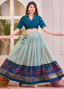 Precious Teal Mirror Lehenga Choli