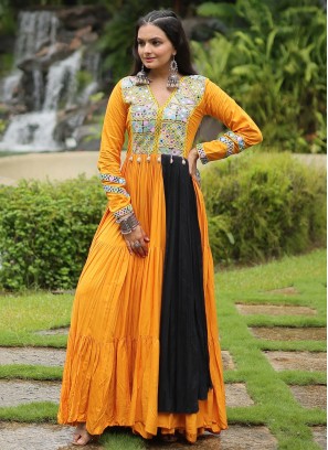 Precious Yellow Readymade Trendy Gown 