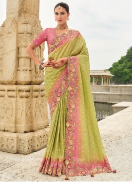 Preferable Silk Embroidered Classic Saree