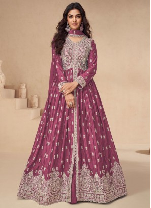 Prepossessing Burgundy and Magenta Mehndi Readymade Lehenga Choli