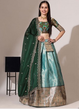 Prime Weaving Firozi Trendy Lehenga Choli