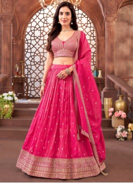 Princely Pink and Rani Silk Readymade Lehenga Choli