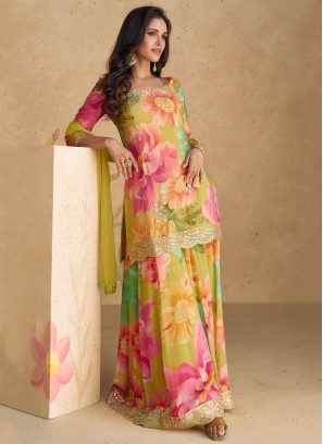 Princely Silk Multi Colour Designer Salwar Kameez