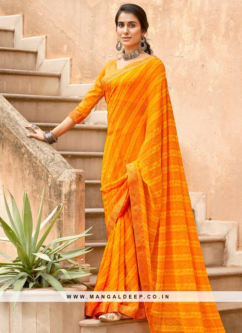 Yellow Bandhani Sarees in Simple and Designer Styles