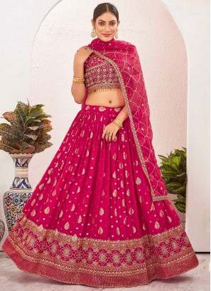 pure-dola Jacquard Work Rani Readymade Lehenga Choli