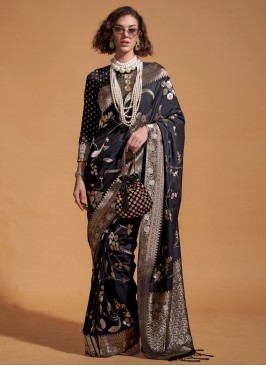 Pure Georgette Designer Saree in Black