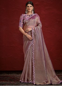 Purple Banarasi Silk Contemporary Saree