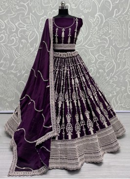 Purple Color Trendy Lehenga Choli