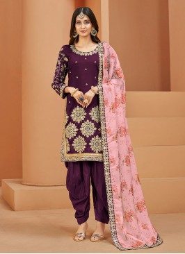 Purple Color Trendy Salwar Suit