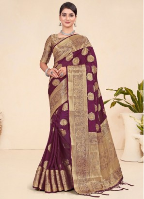 Purple Color Trendy Saree