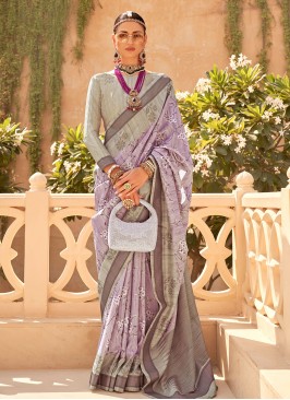 Purple Festival Raw Silk Saree