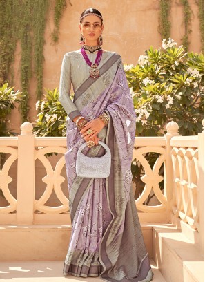 Purple Festival Raw Silk Saree