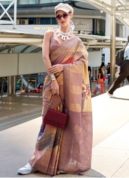 Purple Jacquard Work Classic Saree