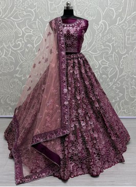 Purple Net Designer Lehenga Choli