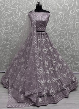 Purple Net Sangeet Lehenga Choli