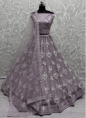 Purple Net Sangeet Lehenga Choli