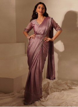 Purple Reception Silk Designer Saree