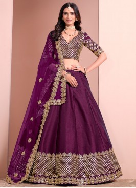 Purple Sequins Lehenga Choli