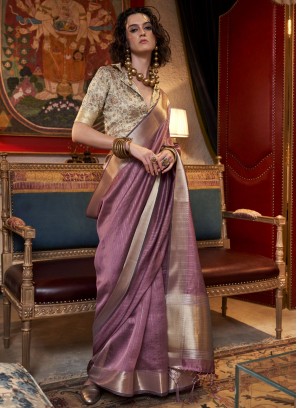 Purple Weaving Classic Saree